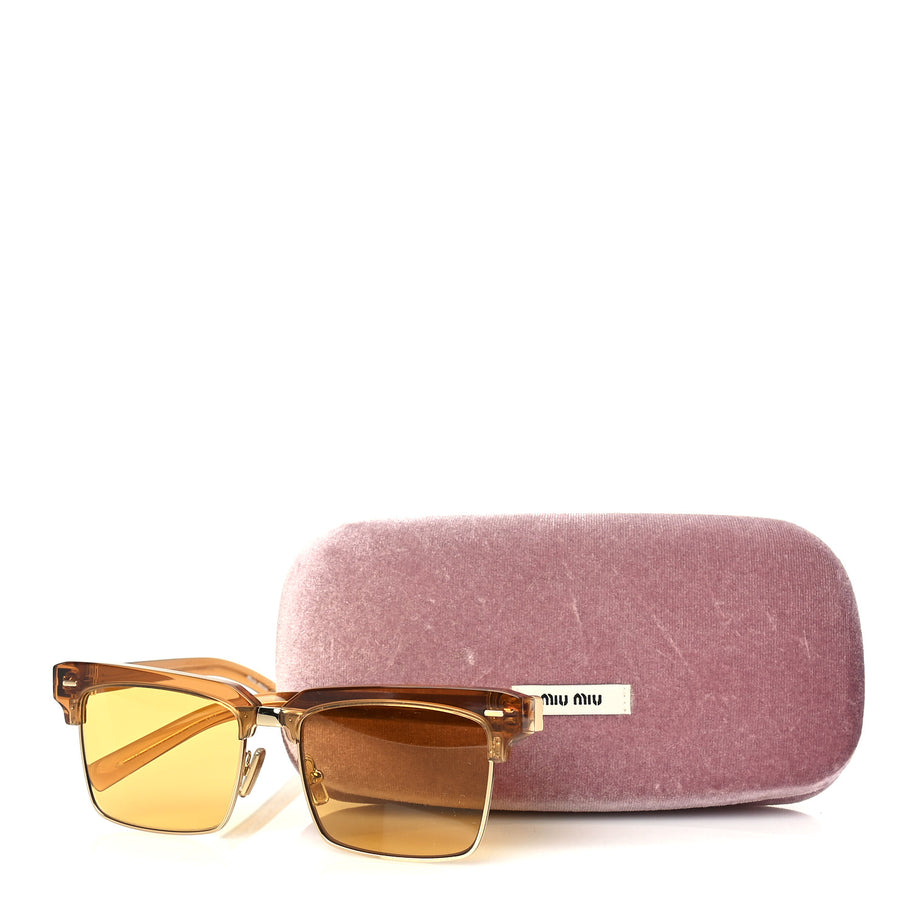 Miu Miu Acetate Square SMU10Z Sunglasses  Transparent Caramel Image 7