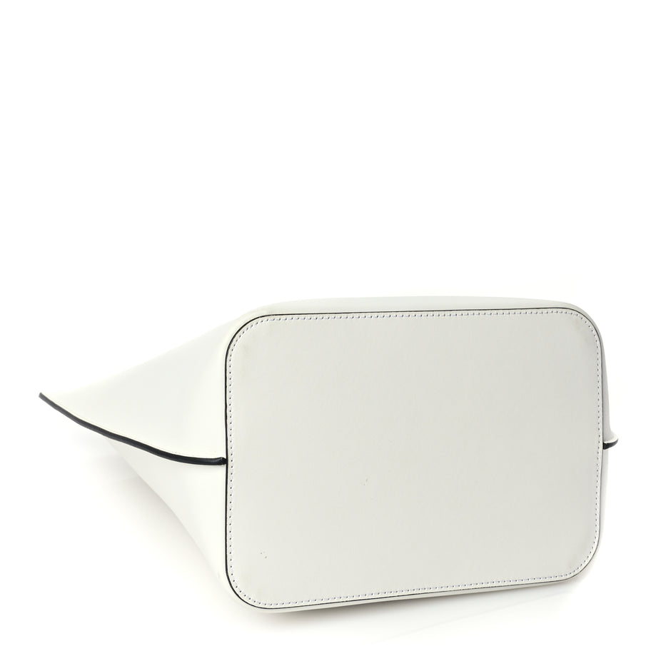 Versace Vitello Large Virtus Bucket Bag Optical White Image 3