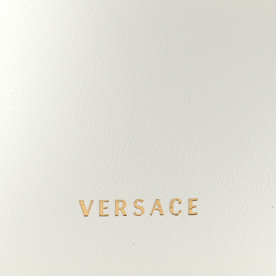 Versace Vitello Large Virtus Bucket Bag Optical White Image 5