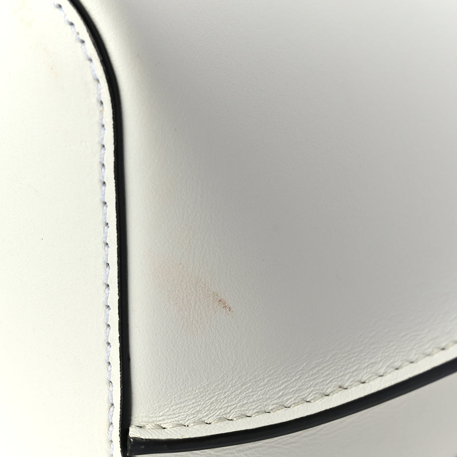 Versace Vitello Large Virtus Bucket Bag Optical White Image 9