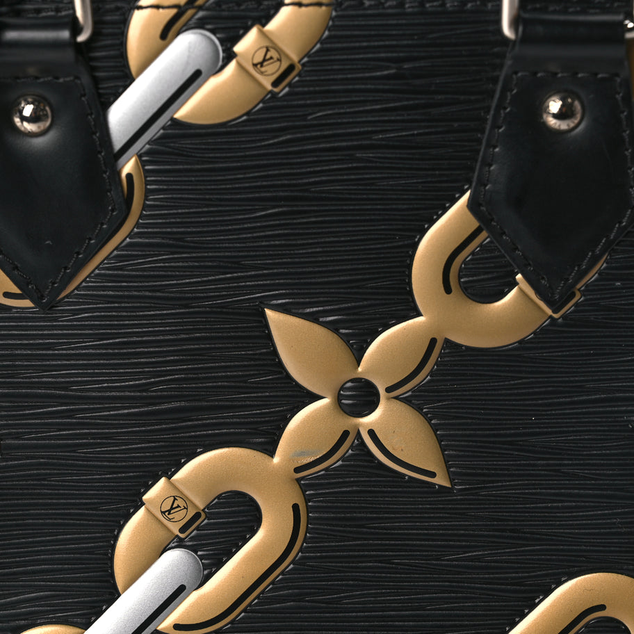 Louis Vuitton Epi Chain Flower Alma BB Black Image 6