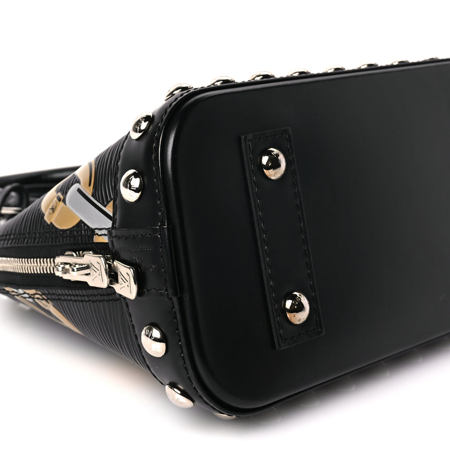 Louis Vuitton Epi Chain Flower Alma BB Black Image 8