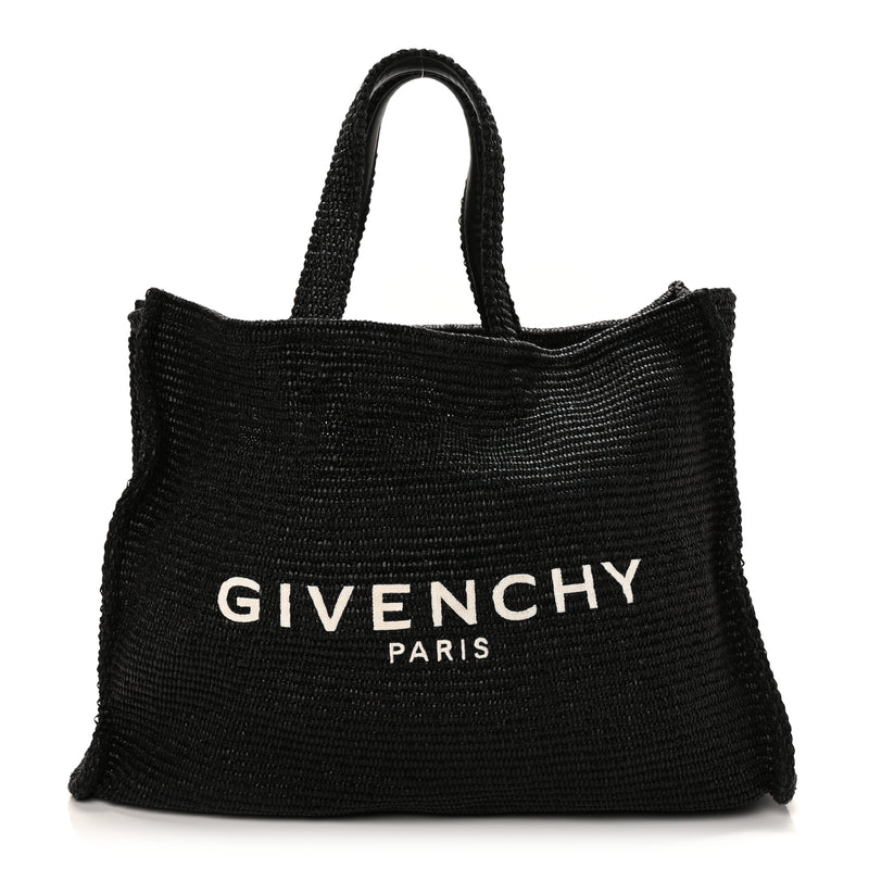  Givenchy Raffia Medium G Tote Black