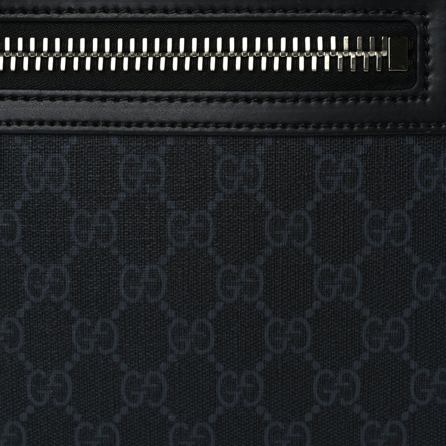 Gucci GG Supreme Monogram Web Small Flat Messenger Bag Black Grey Image 6