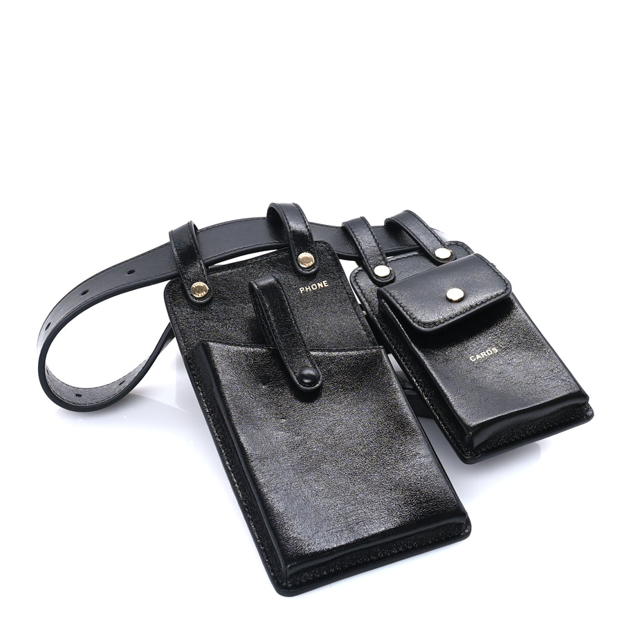 Fendi Vitello Glacier Utility Belt Pouch  Mogano Image 3