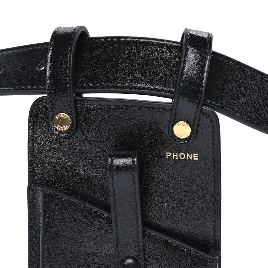 Fendi Vitello Glacier Utility Belt Pouch  Mogano Image 6