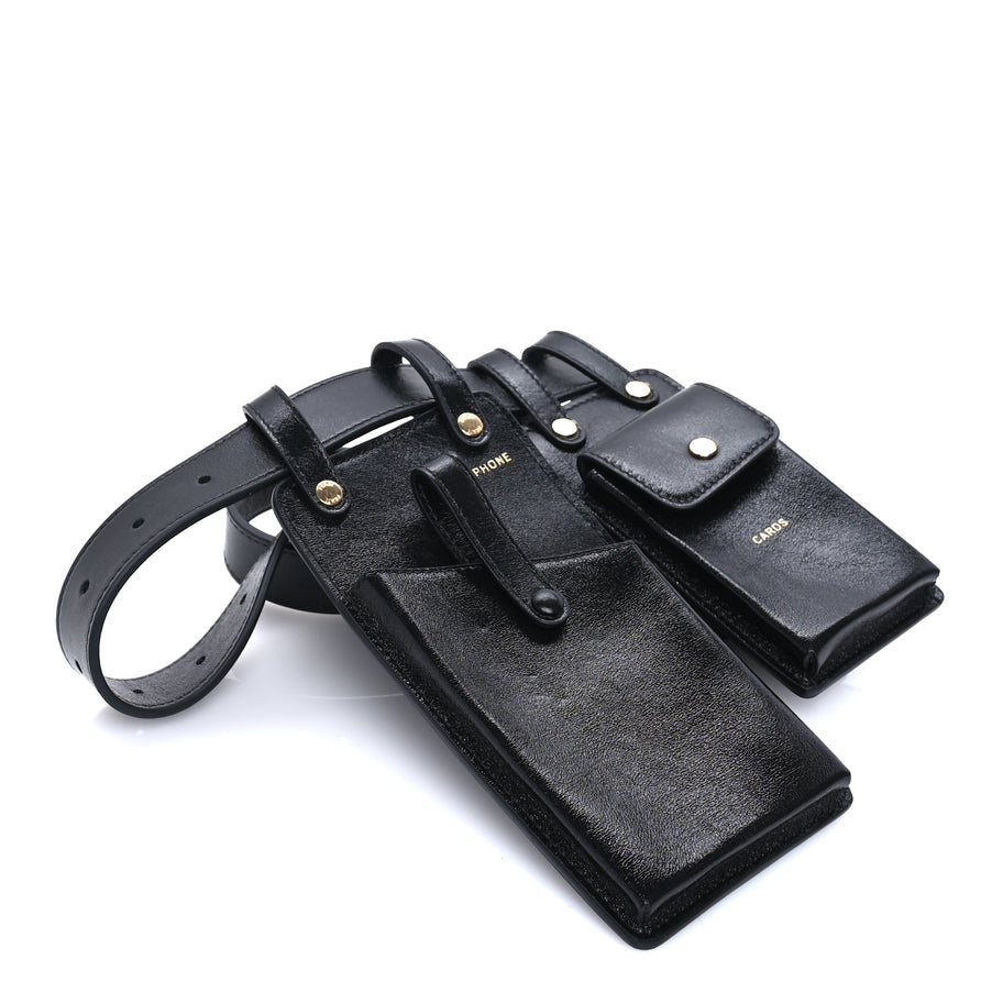 Fendi Vitello Glacier Utility Belt Pouch  Mogano Image 7