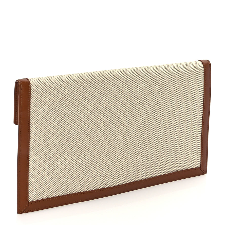 Saint Laurent Canvas Uptown Pouch Natural Beige Brick Image 3