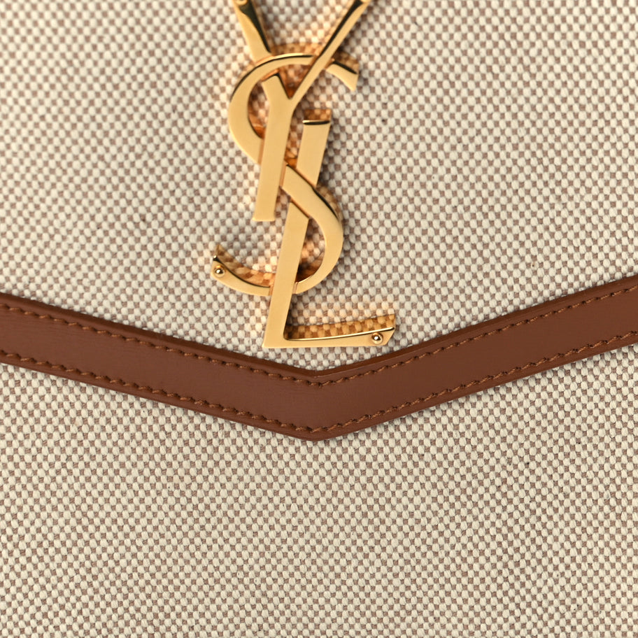 Saint Laurent Canvas Uptown Pouch Natural Beige Brick Image 7