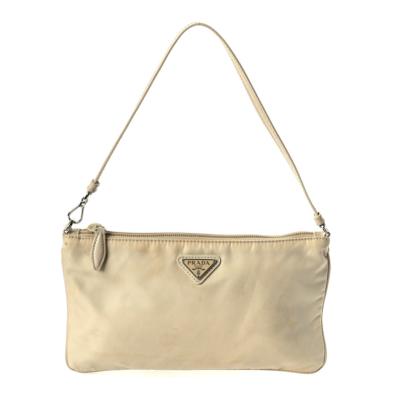  Prada Re-Nylon Vela Pouch Beige