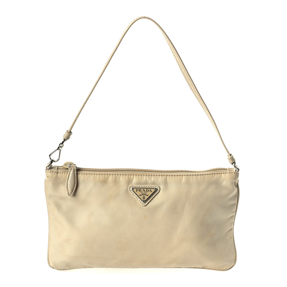 Prada Re-Nylon Vela Pouch Beige Image 1