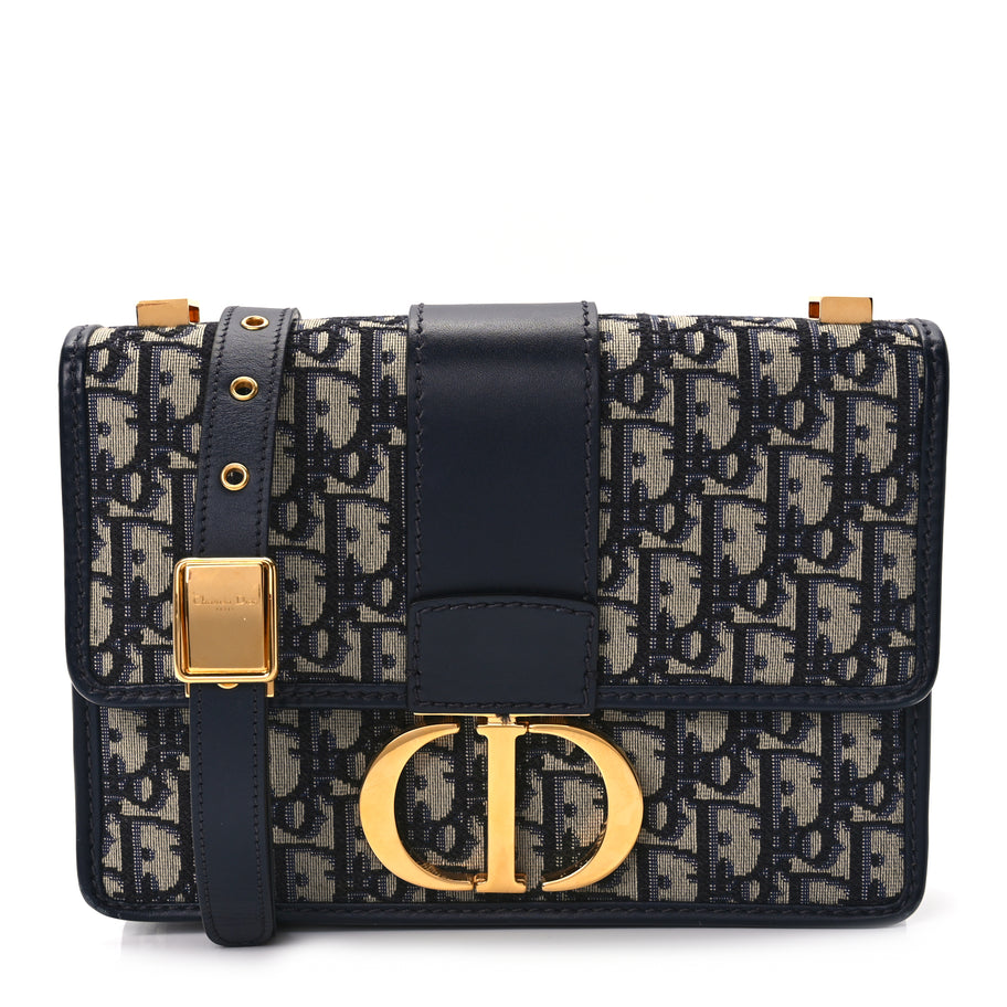 Christian Dior Oblique 30 Montaigne Flap Bag Blue Image 1