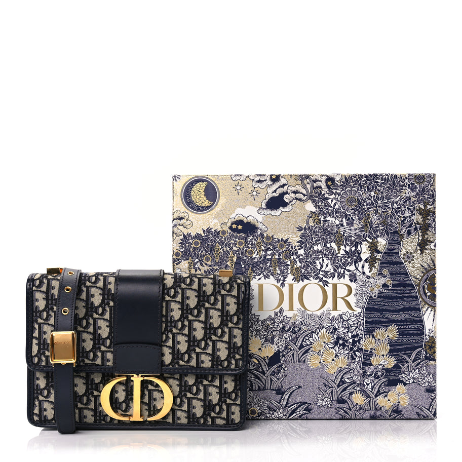 Christian Dior Oblique 30 Montaigne Flap Bag Blue Image 9