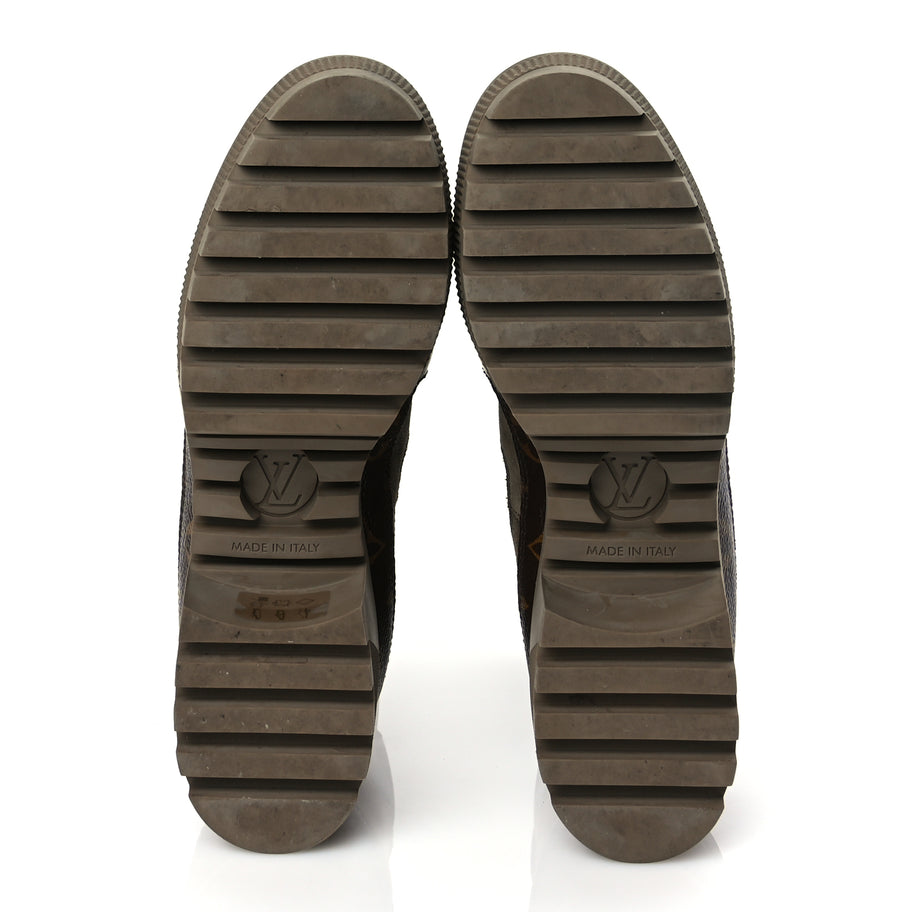 Louis Vuitton Suede Calfskin Monogram Laureate Platform Desert Boots 36.5 Taupe Image 5