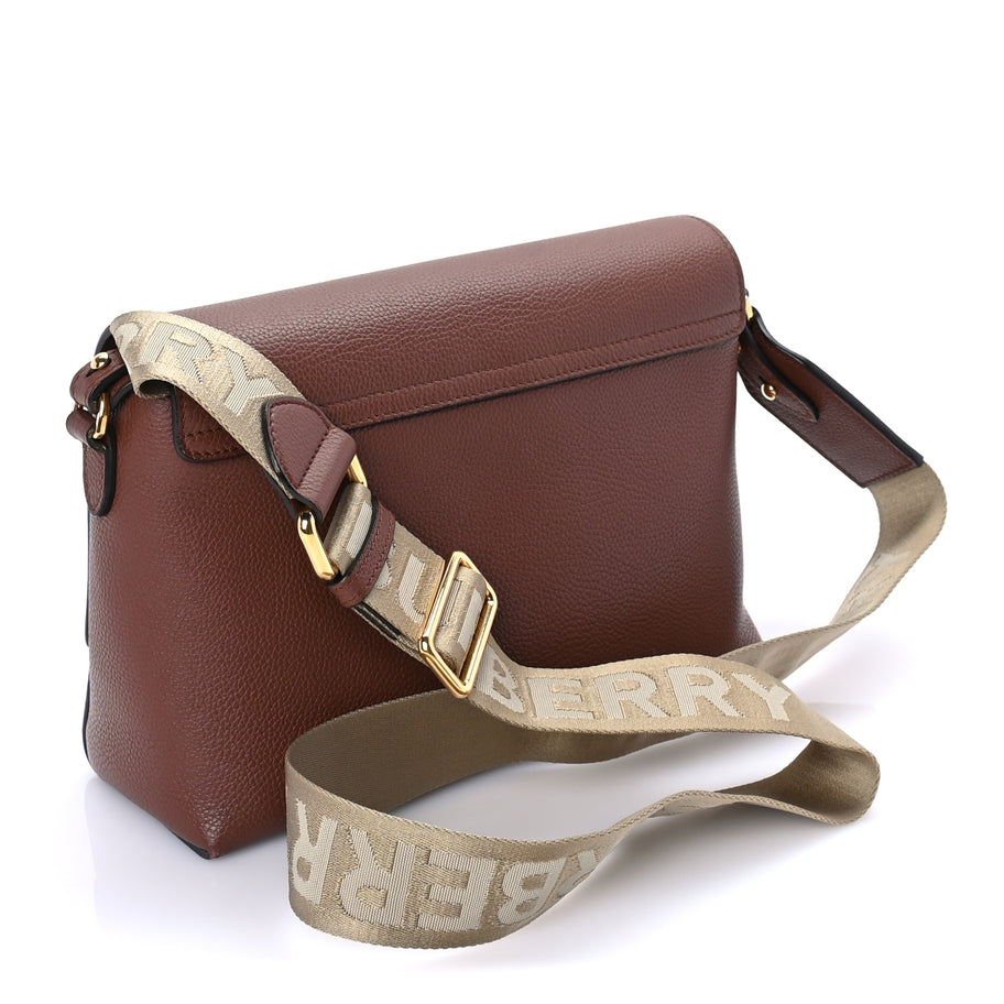 Burberry Calfskin Vintage Check Note Crossbody Bag Tan Image 2