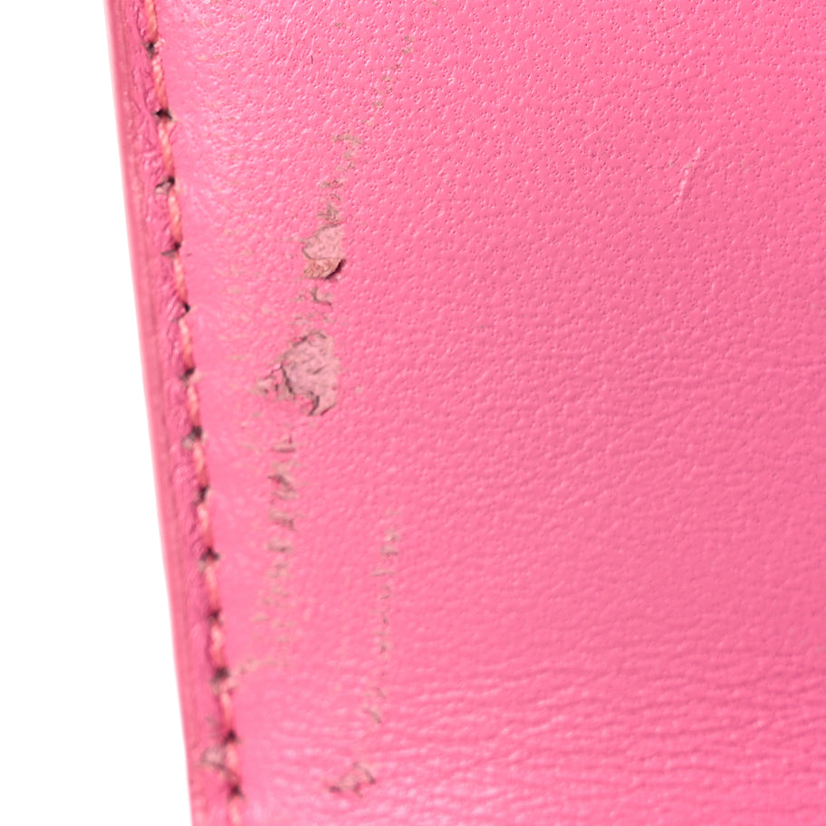 Balenciaga Shiny Calfskin Crocodile Embossed Hourglass Top Handle Bag XS Baby Pink Image 10