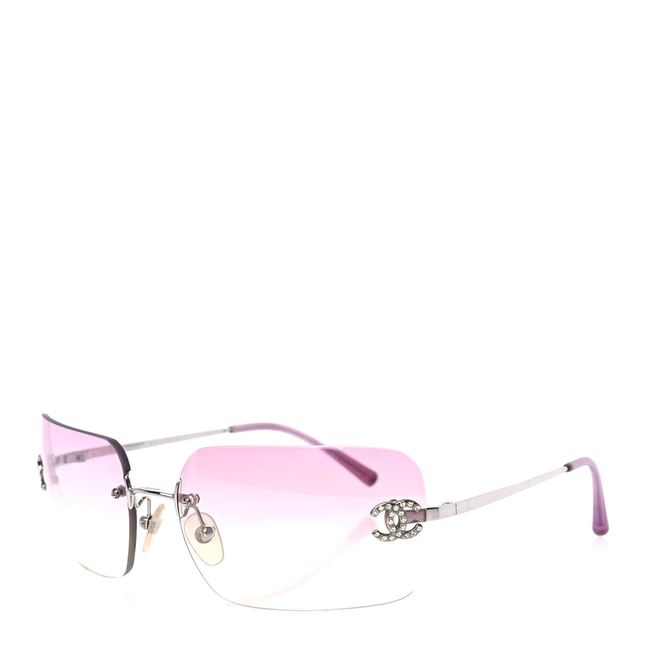 Chanel Metal Crystal CC Logo Sunglasses 4017-D Pink Image 1