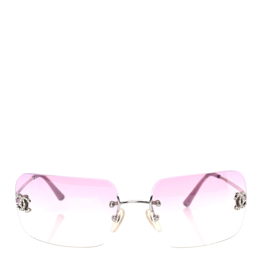 Chanel Metal Crystal CC Logo Sunglasses 4017-D Pink Image 2