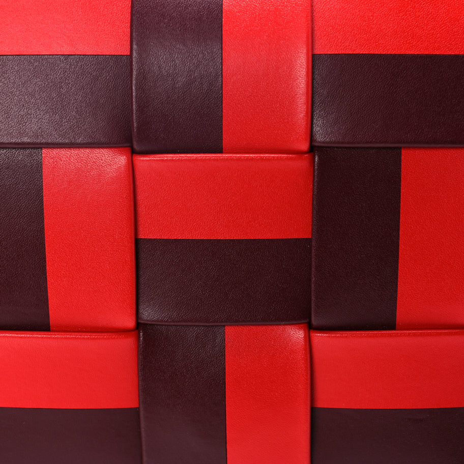 Bottega Veneta Lambskin Maxi Intrecciato Bicolor Cassette Crossbody Bag Red Image 6
