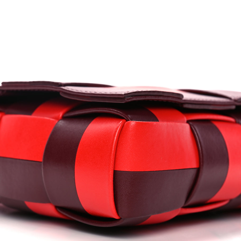 Bottega Veneta Lambskin Maxi Intrecciato Bicolor Cassette Crossbody Bag Red Image 7