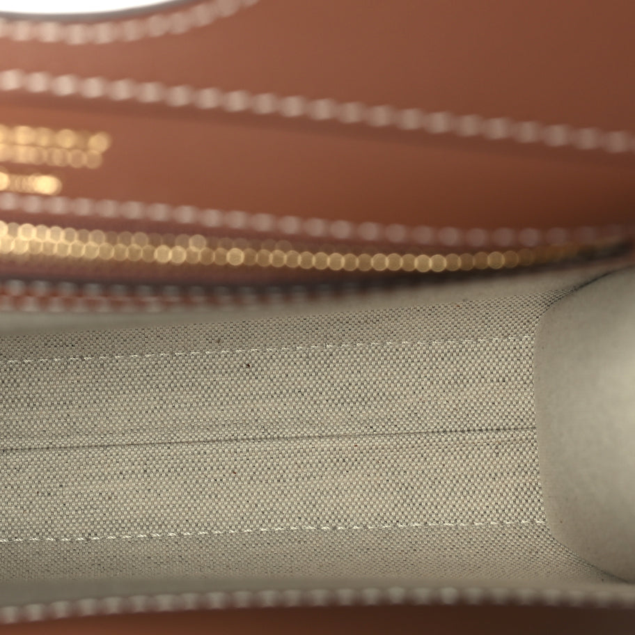 Burberry Canvas Smooth Calfskin Two Tone Mini Pocket Bag Natural Malt Brown Image 4