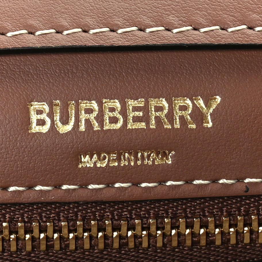 Burberry Canvas Smooth Calfskin Two Tone Mini Pocket Bag Natural Malt Brown Image 5