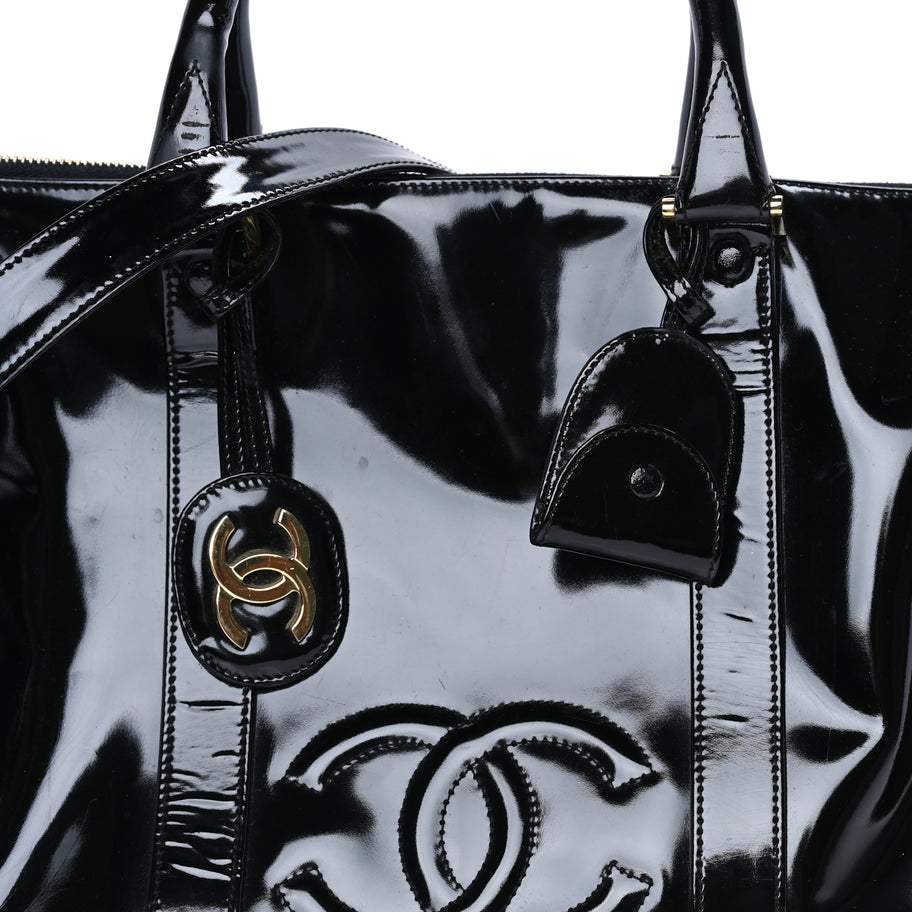 Chanel Patent Timeless CC Duffel Bag  Black Image 7