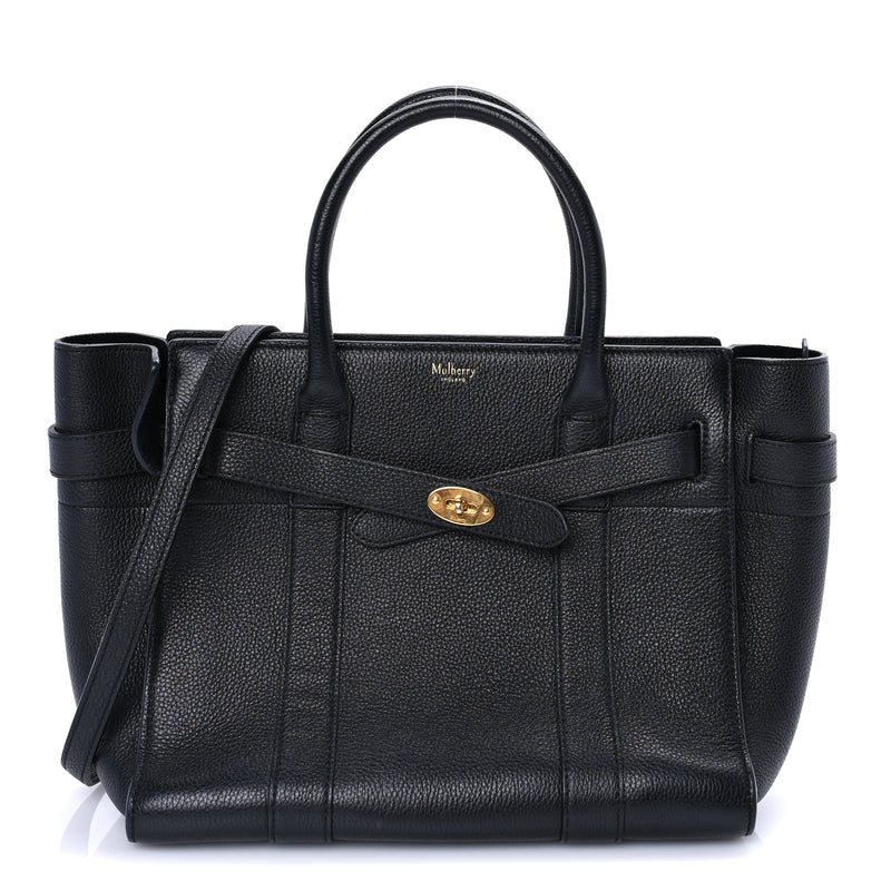  Mulberry Classic Grain Small Bayswater Zip Tote  Black