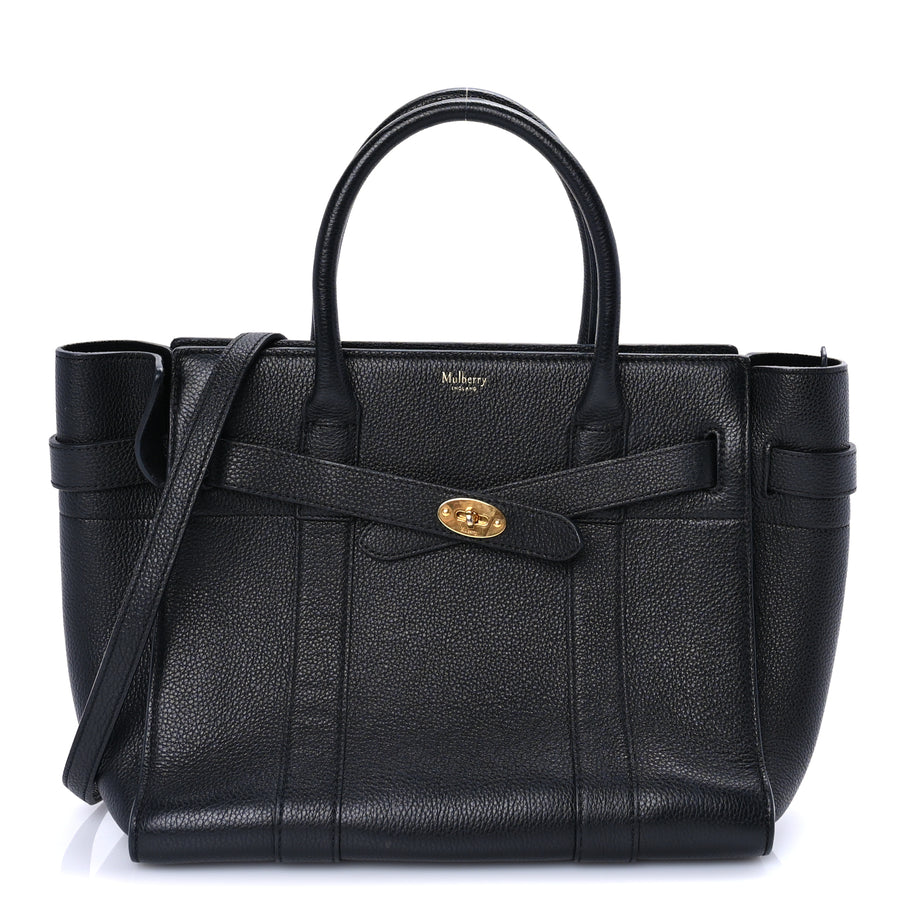 Mulberry Classic Grain Small Bayswater Zip Tote  Black Image 1