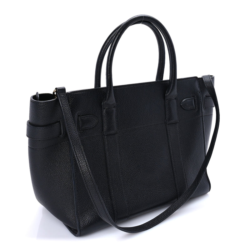  Mulberry Classic Grain Small Bayswater Zip Tote  Black