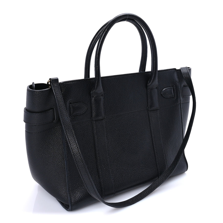 Mulberry Classic Grain Small Bayswater Zip Tote  Black Image 2