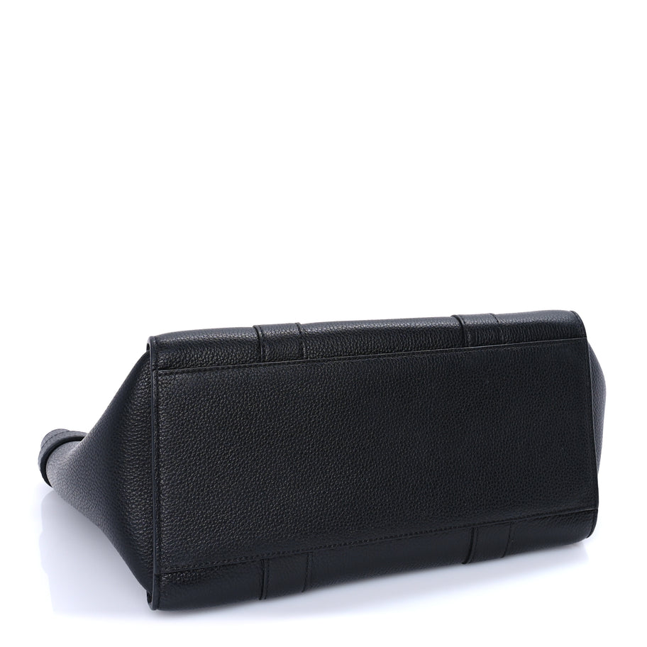Mulberry Classic Grain Small Bayswater Zip Tote  Black Image 3