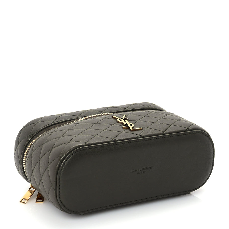 Saint Laurent Lambskin Quilted Mini Gaby Vanity Case Light Musk Image 3