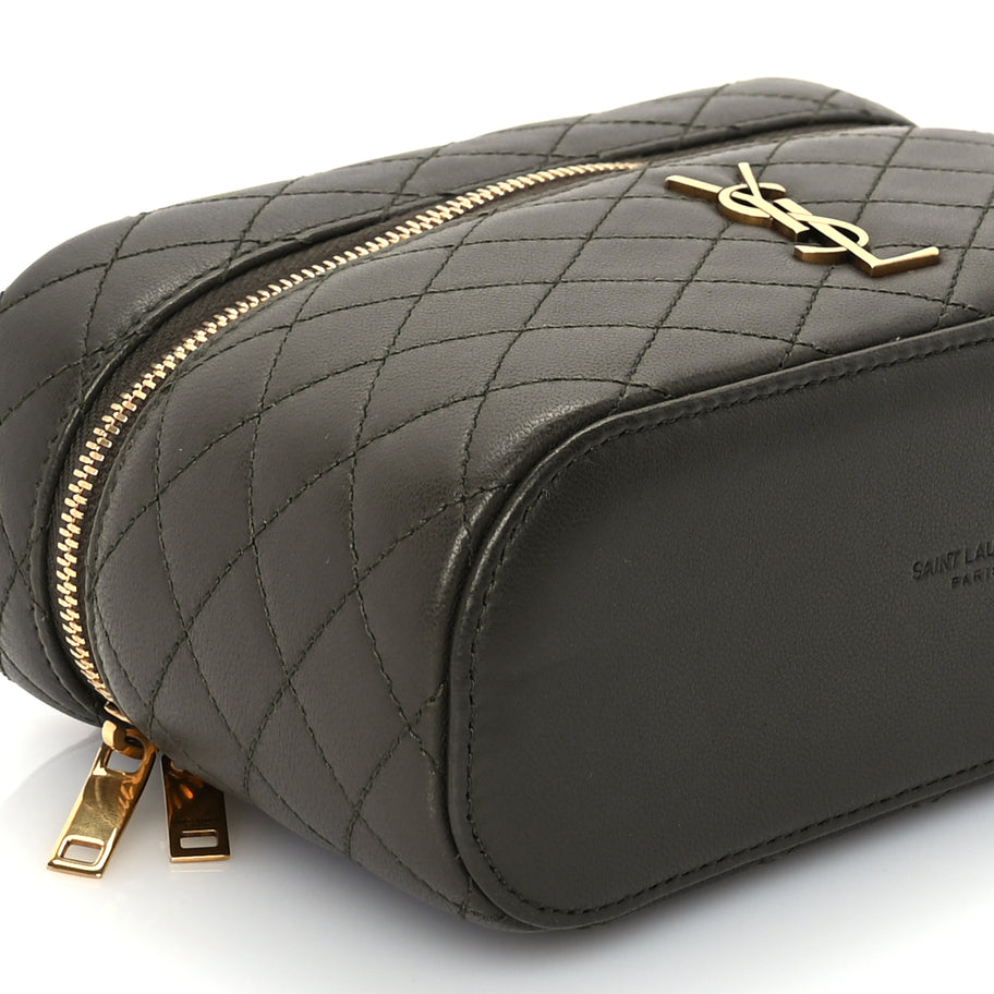 Saint Laurent Lambskin Quilted Mini Gaby Vanity Case Light Musk Image 7