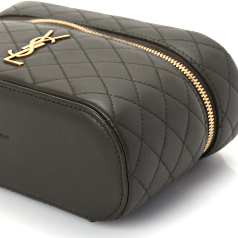 Saint Laurent Lambskin Quilted Mini Gaby Vanity Case Light Musk Image 8