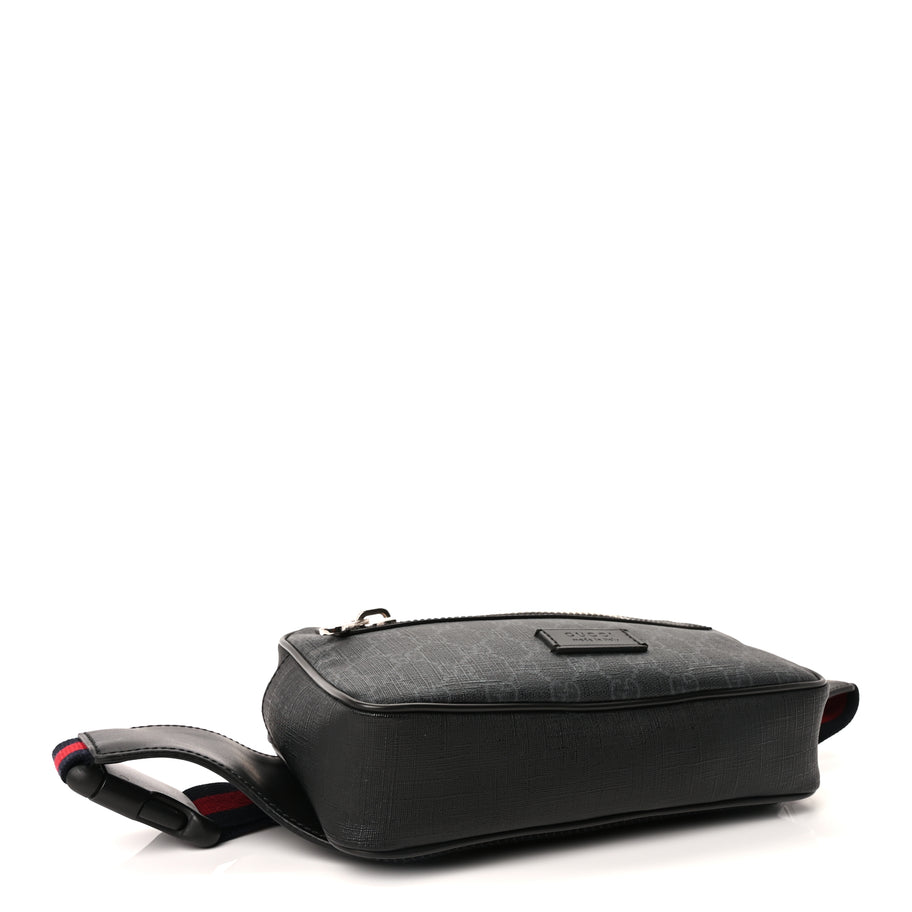 Gucci Soft GG Supreme Monogram Web Belt Bag  Black Grey Image 3
