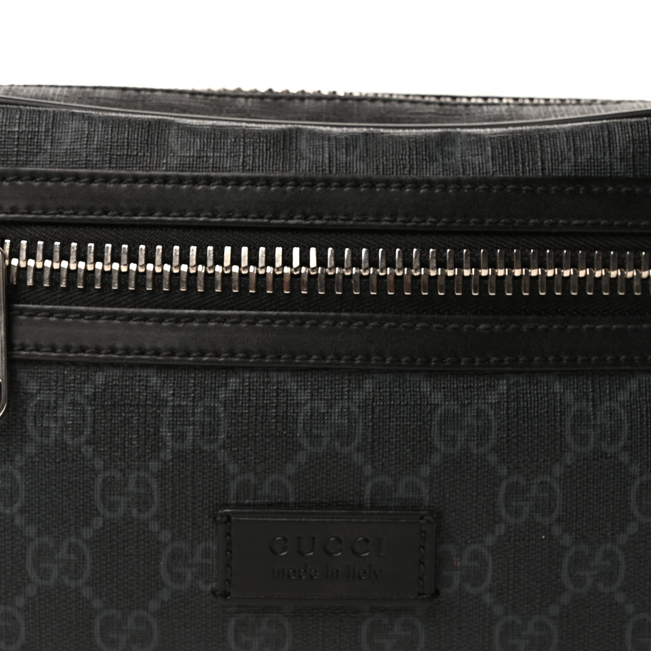 Gucci Soft GG Supreme Monogram Web Belt Bag  Black Grey Image 6