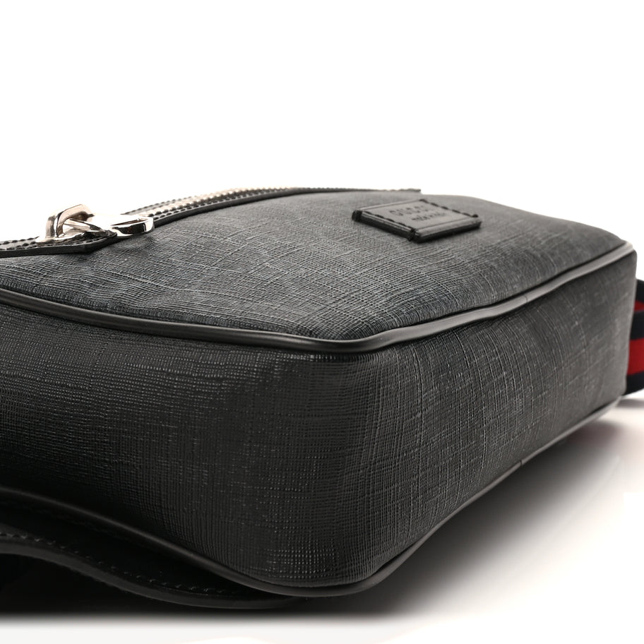 Gucci Soft GG Supreme Monogram Web Belt Bag  Black Grey Image 7