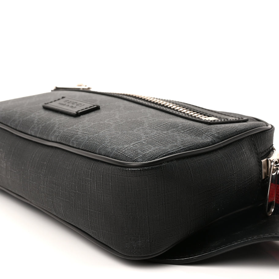 Gucci Soft GG Supreme Monogram Web Belt Bag  Black Grey Image 8