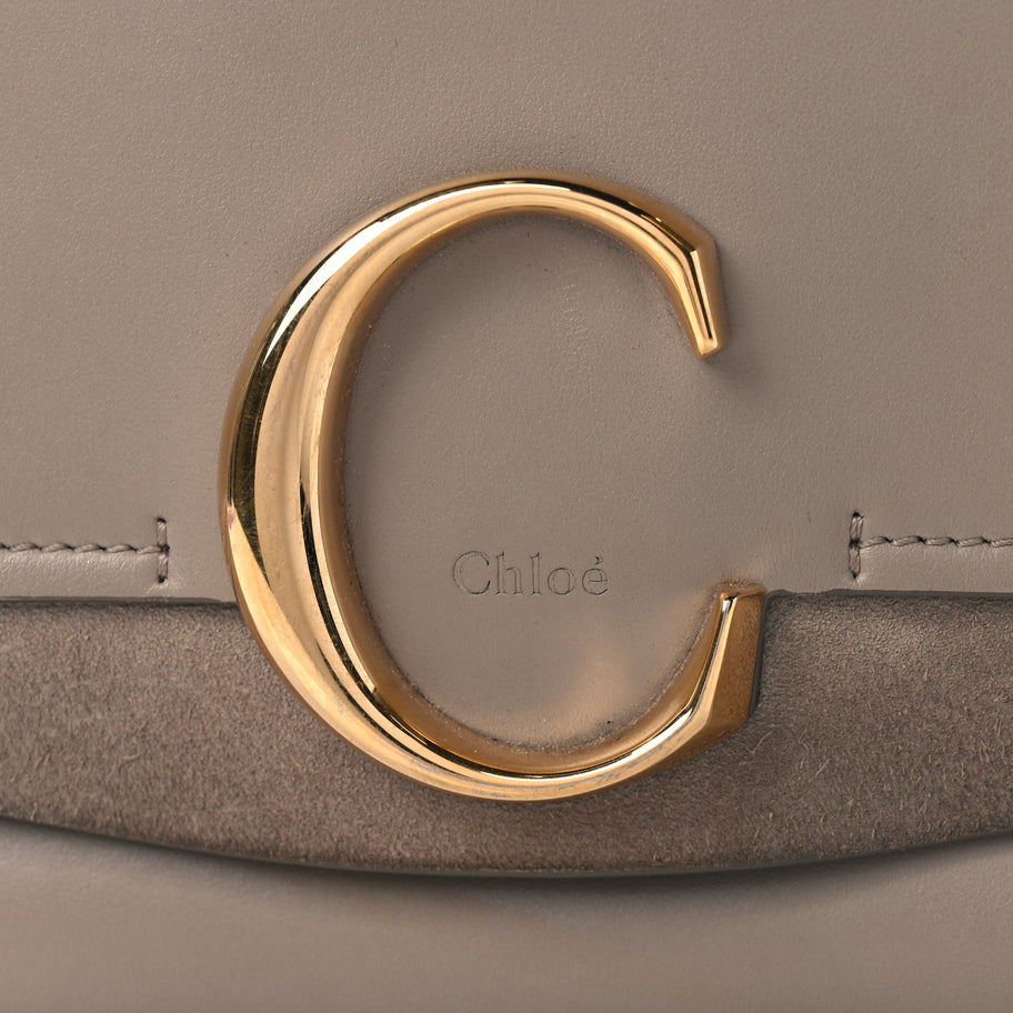 Chloe Calfskin Small C Double Carry Motty Grey Image 7