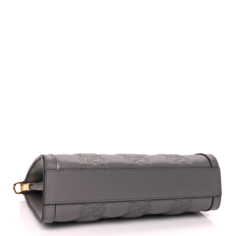 Gucci Calfskin GG Matelasse Small Slim Chain Shoulder Bag  Dusty Grey Image 3