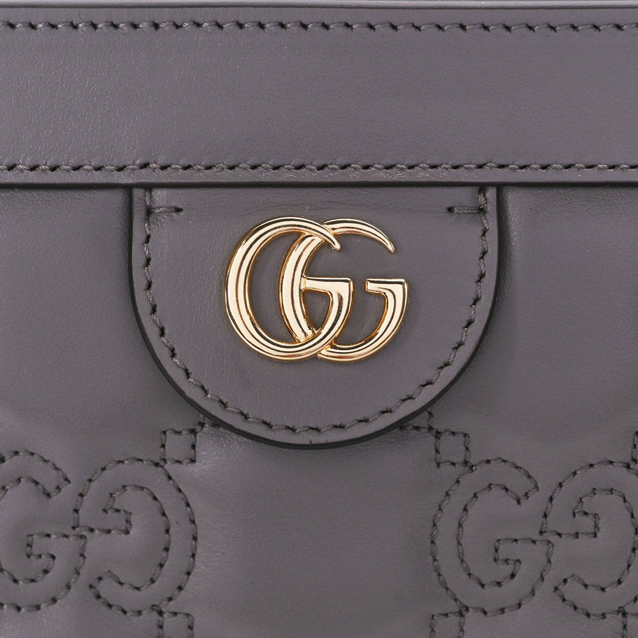 Gucci Calfskin GG Matelasse Small Slim Chain Shoulder Bag  Dusty Grey Image 7