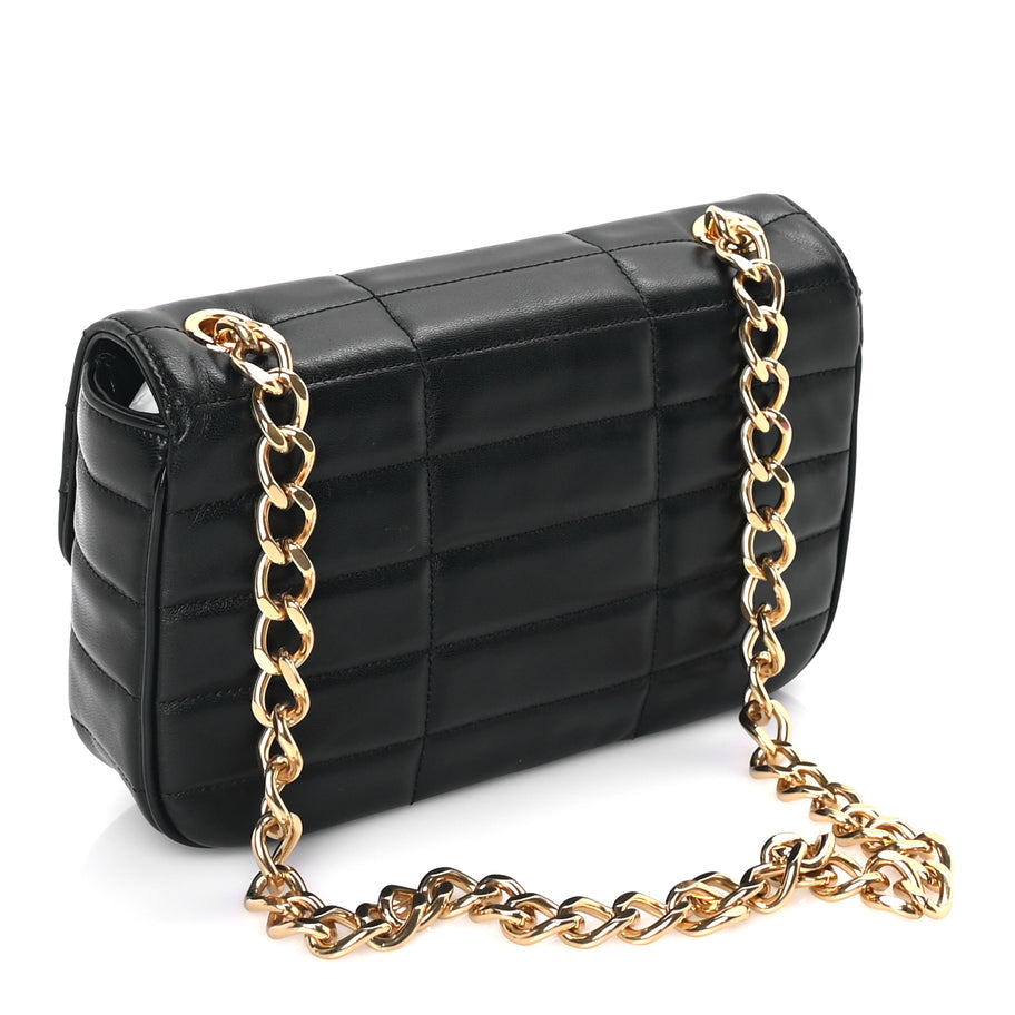 Celine Goatskin Matelasse Chain Shoulder Bag  Black Image 2