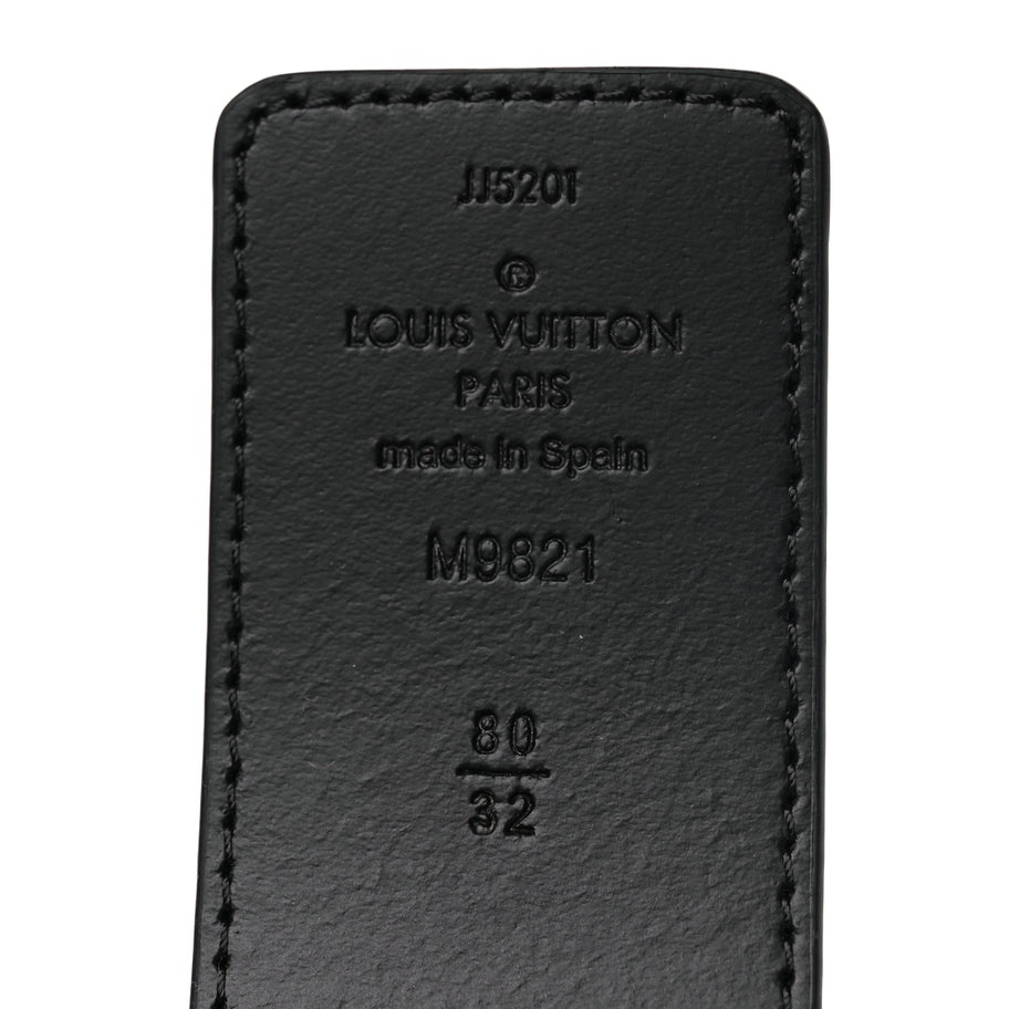 Louis Vuitton Calfskin Monogram 40mm LV Initiales Reversible Belt 80 32 Black Image 3
