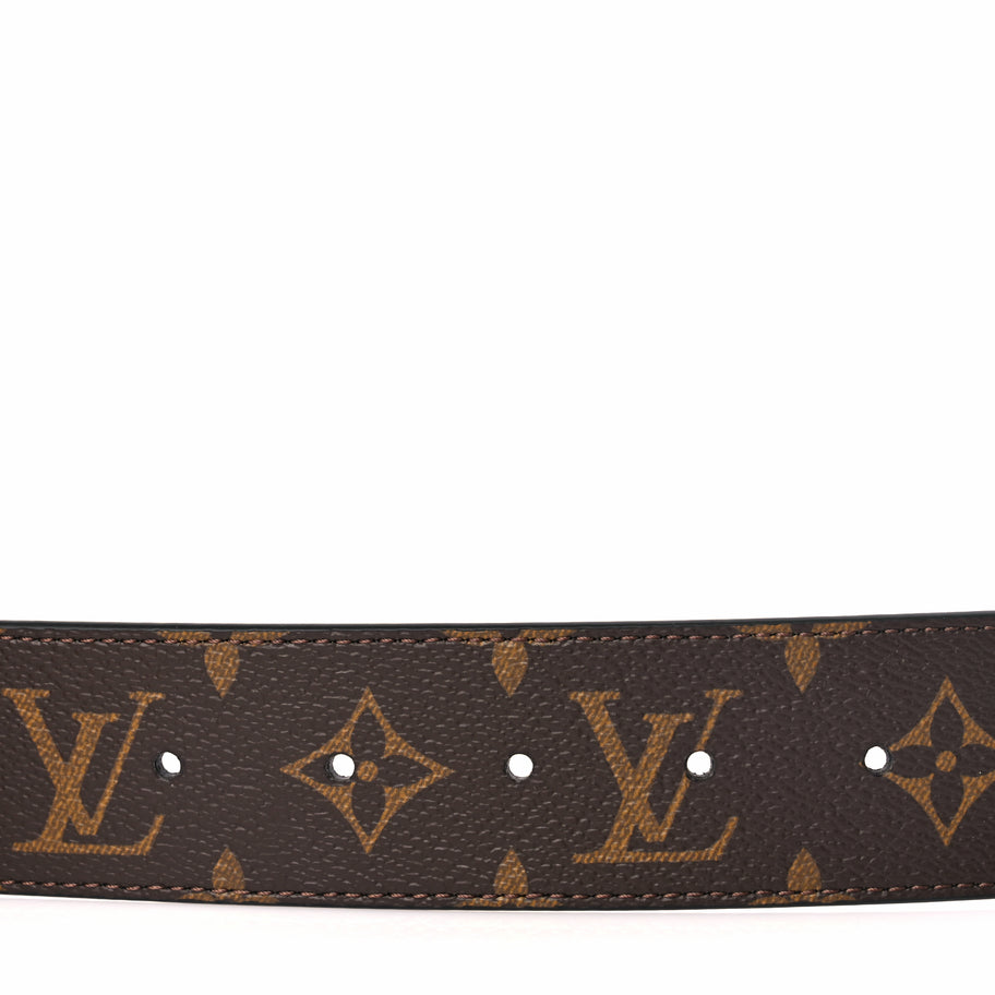 Louis Vuitton Calfskin Monogram 40mm LV Initiales Reversible Belt 80 32 Black Image 5