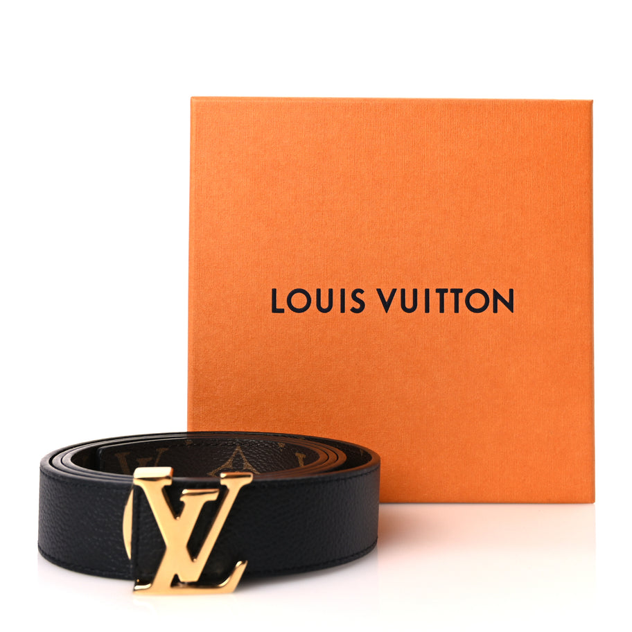 Louis Vuitton Calfskin Monogram 30mm LV Initiales Reversible Belt 100 40 Black Image 6