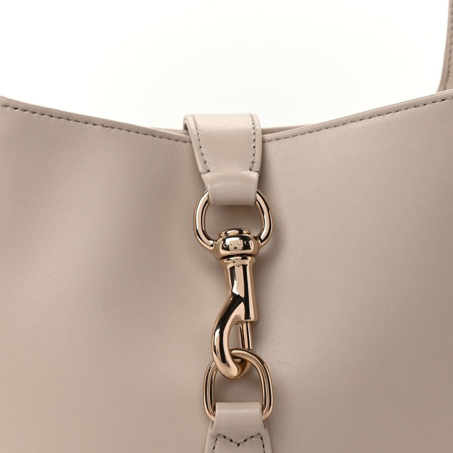Gucci Ancora Calfskin Web Small Jackie Shoulder Bag Light Grey Image 6