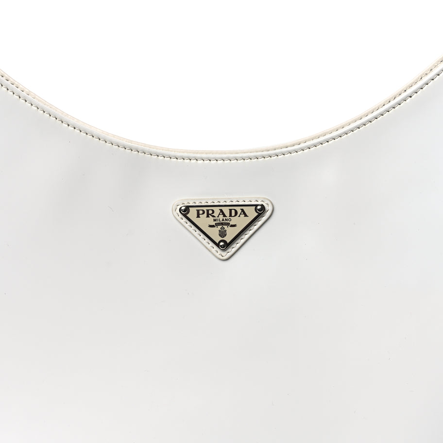 Prada Spazzolato Maxi Cleo Adjustable Strap Shoulder Bag White Image 3