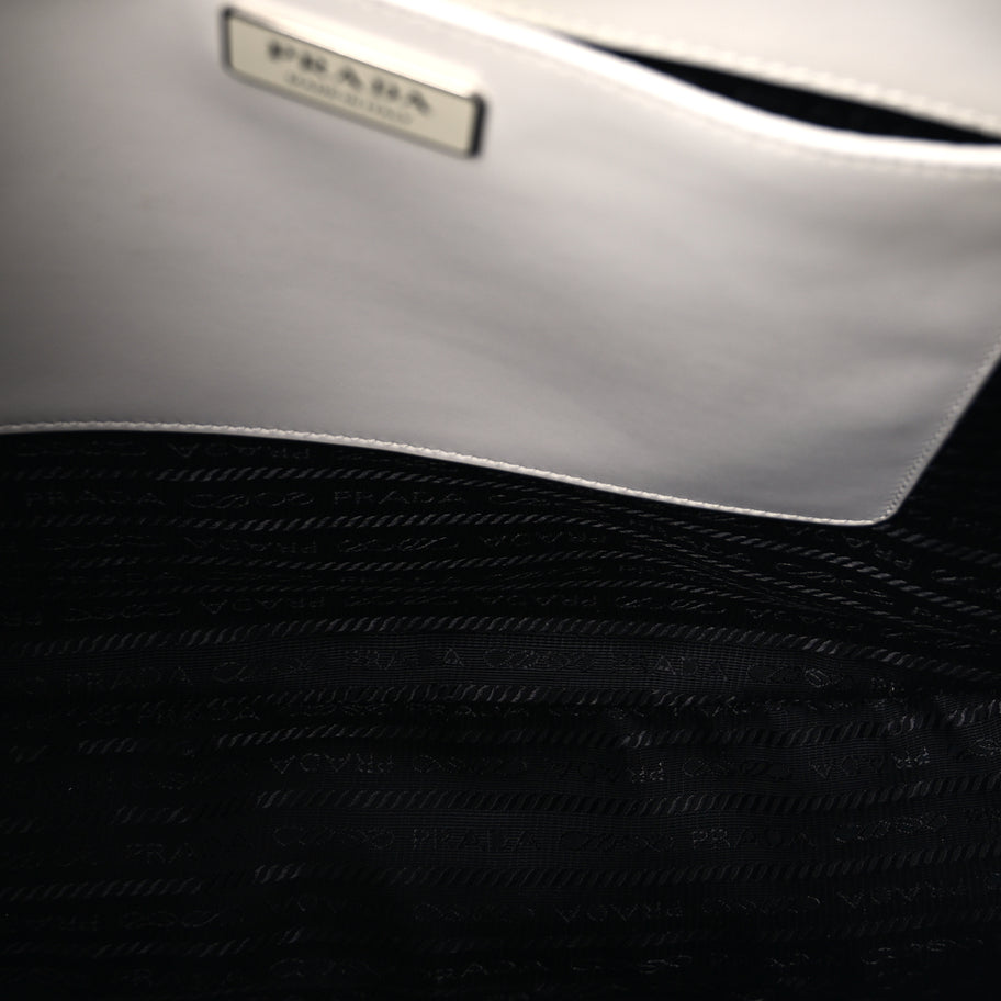 Prada Spazzolato Maxi Cleo Adjustable Strap Shoulder Bag White Image 5