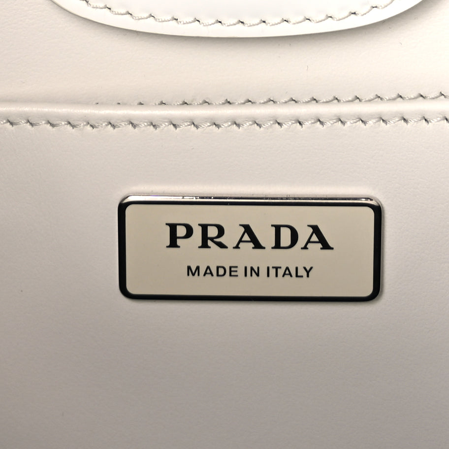 Prada Spazzolato Maxi Cleo Adjustable Strap Shoulder Bag White Image 6